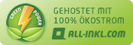 "gehostet mit 100% Ökostrom von all-inkl.com